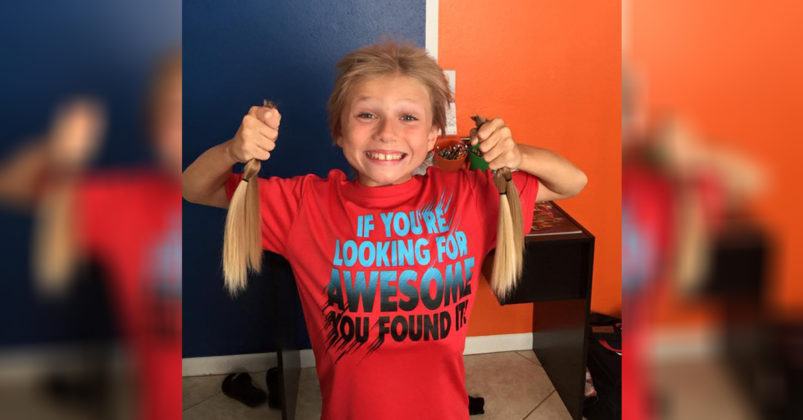 8 Year Old Boy Grows Hair Out For 2 Years To Donate To Children With Cancer