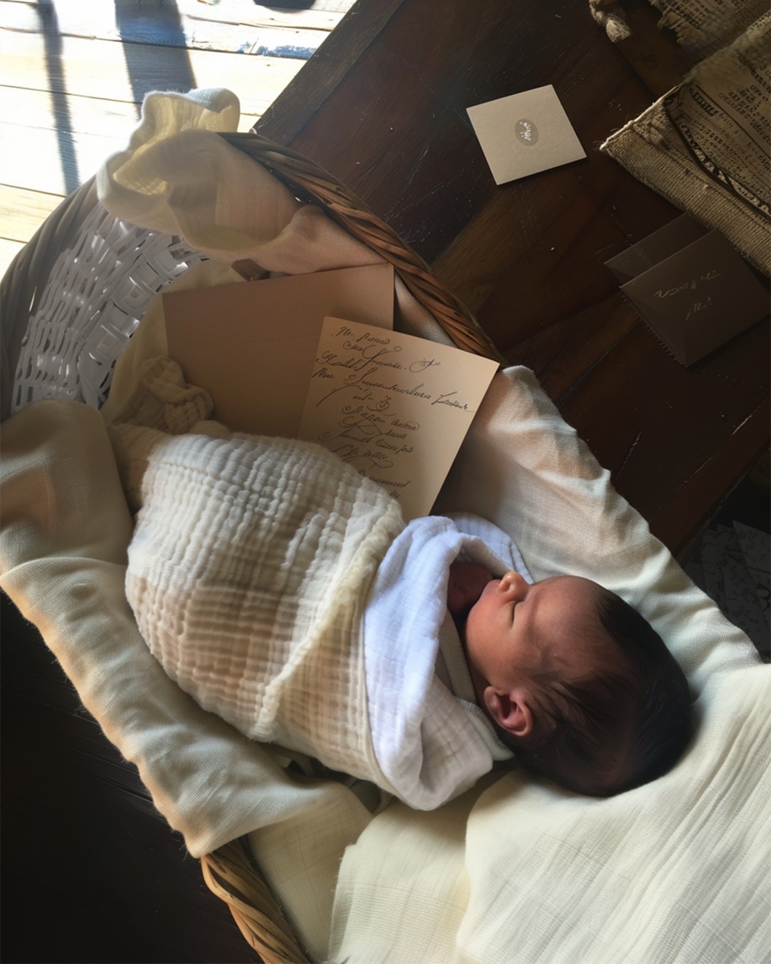 Husband Returns from Business Trip and Sees Newborn Baby on Table with Two Notes beside