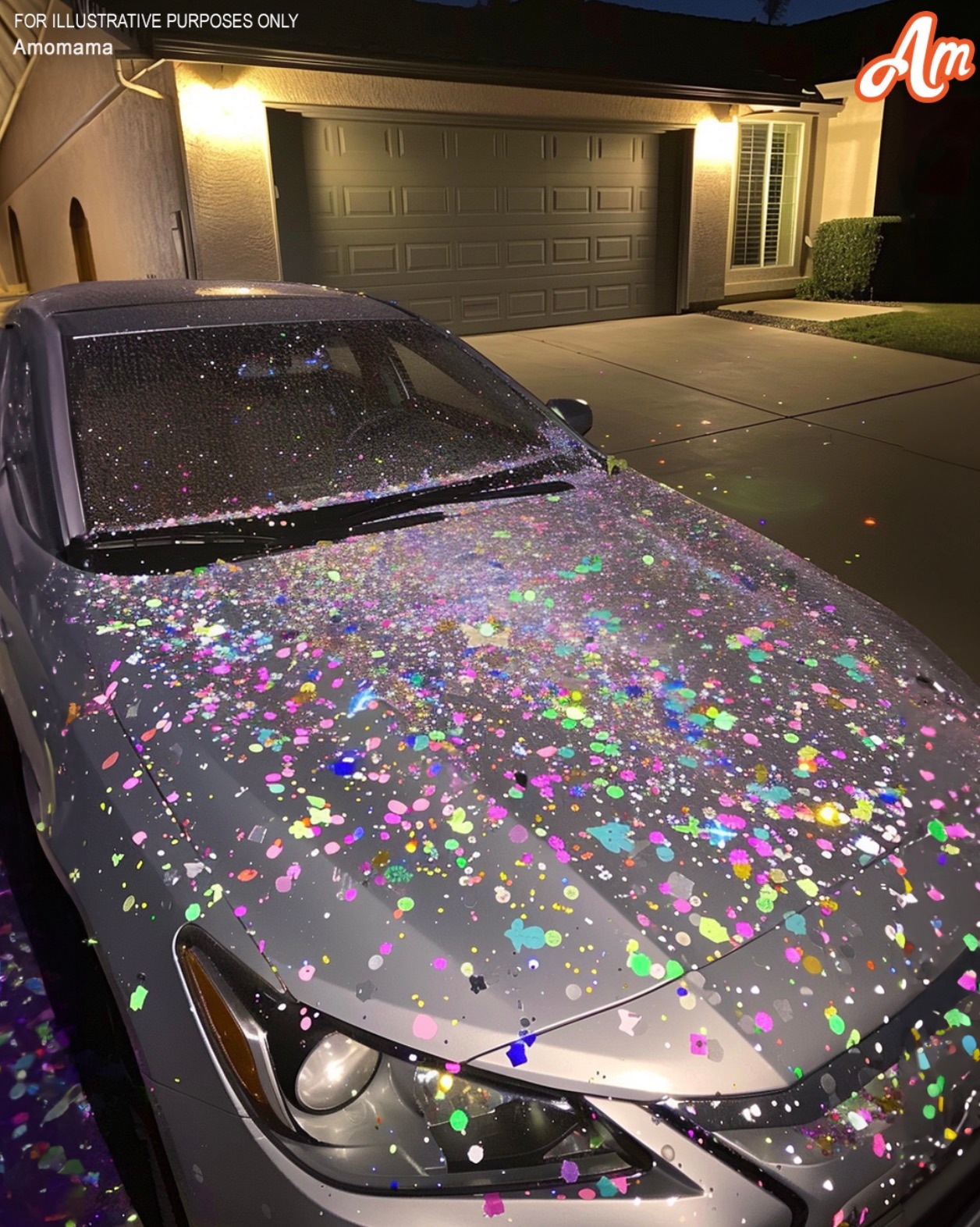 My husband’s car was completely blanketed in glitter—I assumed it was just a neighbor’s prank, but the reality behind it left me completely shocked