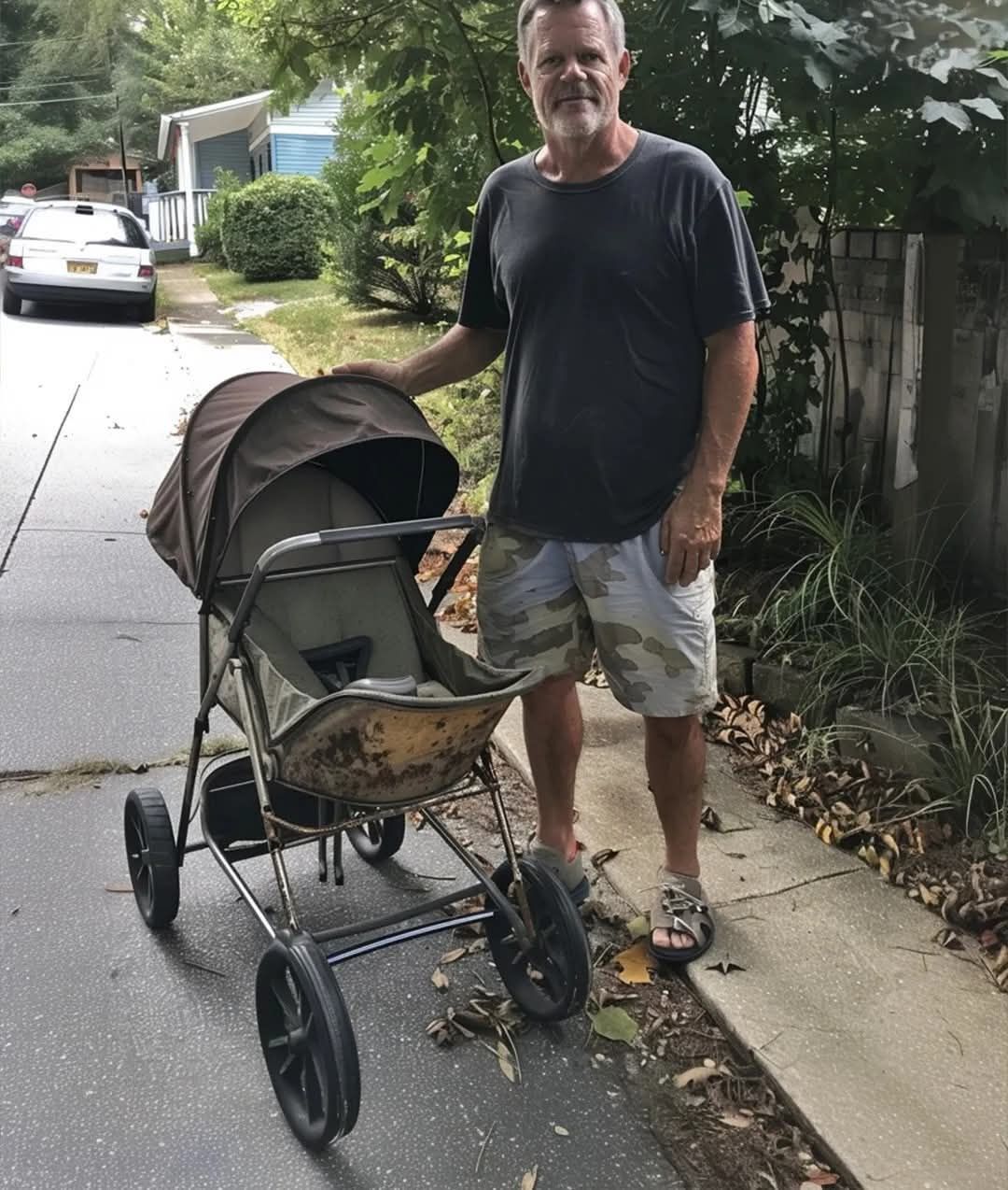 Stroller at Flea Market, Hears Crackling Sound as He Puts Baby in It — Story of the Day
