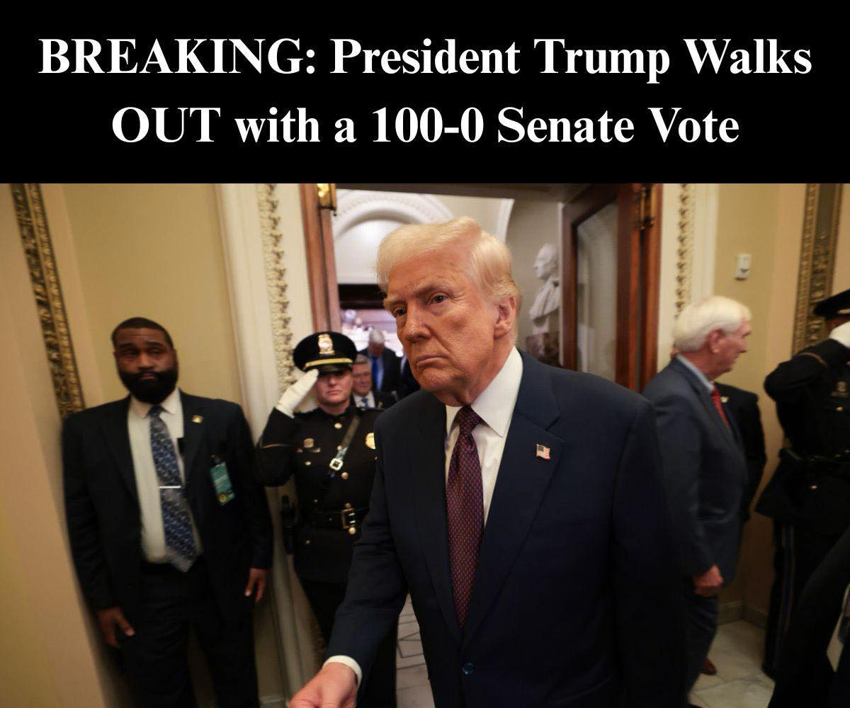 “Donald Trump Walks Out as Senate Votes 100-0 — What Just Happened?”